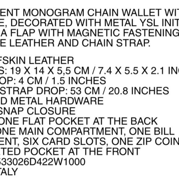 Saint Laurent YSL sunset smooth calfskin - Picture 13 of 16